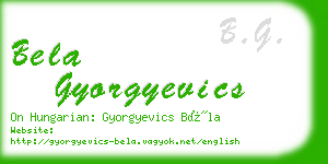 bela gyorgyevics business card